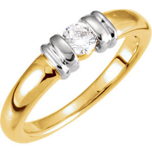 Cubic Zirconia Engagement Ring- The Paula (0.50-1.50 Round Cut Solitaire with Bar Channel Setting)