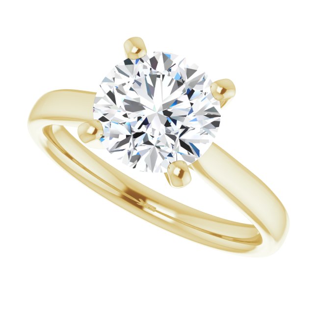 Cubic Zirconia Engagement Ring- The India (Customizable Cathedral-Prong Round Cut Solitaire)