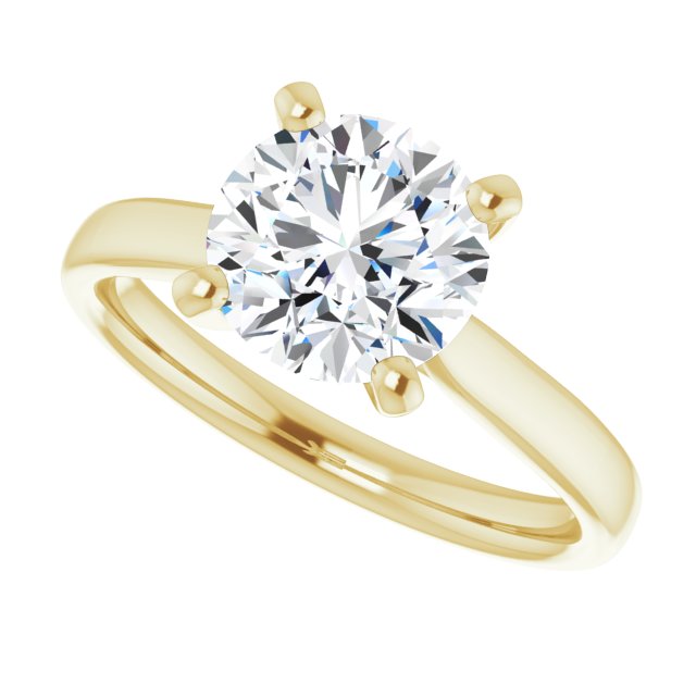 Cubic Zirconia Engagement Ring- The India (Customizable Cathedral-Prong Round Cut Solitaire)