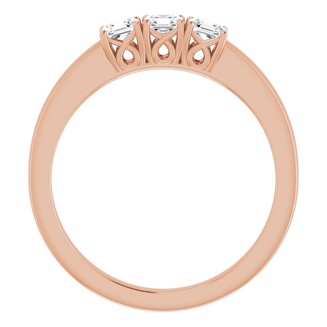 Cubic Zirconia Engagement Ring- The Libia (Customizable Triple Asscher Cut Design)