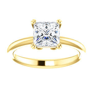 Cubic Zirconia Engagement Ring- The Venusia (Customizable Princess Cut Solitaire with Thin Band)