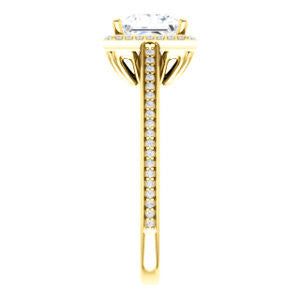 Cubic Zirconia Engagement Ring- The Laila Jean (Customizable Cathedral-set Princess Cut with Halo and Thin Pavé Band)