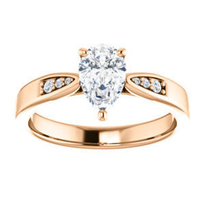 Cubic Zirconia Engagement Ring- The Ximena (Customizable Cathedral-Set Pear Cut 7-stone Design)