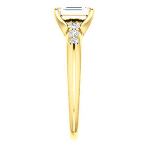 Cubic Zirconia Engagement Ring- The Karyn Nya (Customizable 7-stone Emerald Cut style with Tapered Band & Round Prong-set Accents)
