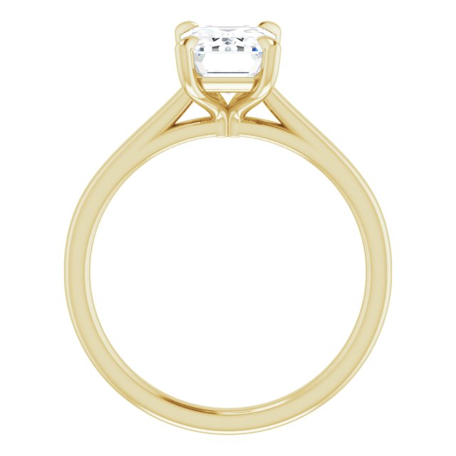 Cubic Zirconia Engagement Ring- The Nala (Customizable Classic Cathedral Emerald Cut Solitaire)