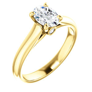 Cubic Zirconia Engagement Ring- The Tawanda (Customizable Oval Cut Cathedral Setting with Peekaboo Accents)