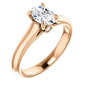 Cubic Zirconia Engagement Ring- The Tawanda (Customizable Oval Cut Cathedral Setting with Peekaboo Accents)