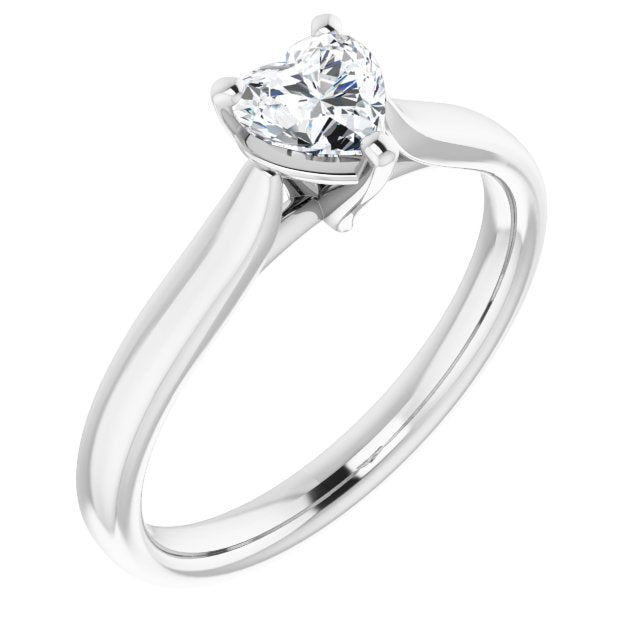 10K White Gold Customizable Cathedral-Prong Heart Cut Solitaire