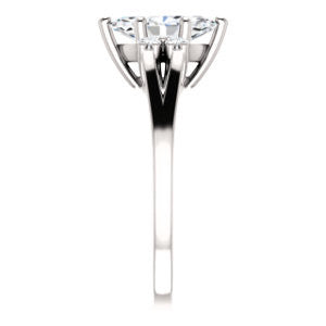 Cubic Zirconia Engagement Ring- The Bianca (Customizable 5-stone Cluster Style with Marquise Cut Center)