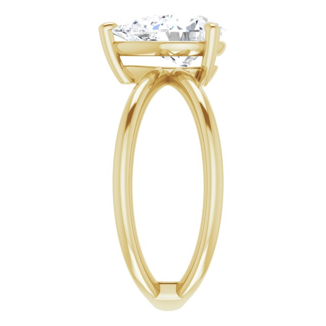 Cubic Zirconia Engagement Ring- The Bǎo (Customizable Pear Cut Solitaire with Semi-Atomic Symbol Band)