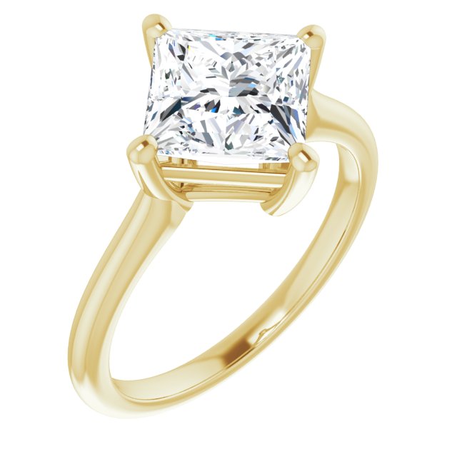 Cubic Zirconia Engagement Ring- The Adora (Customizable Princess/Square Cut Solitaire with Raised Prong Basket)