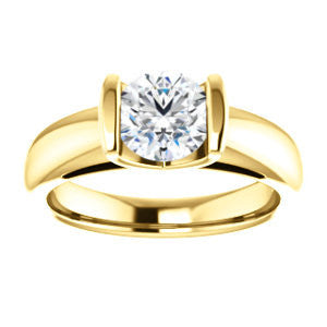 CZ Wedding Set, featuring The Liza Bella engagement ring (Customizable Round Cut Cathedral Bar-set Solitaire)