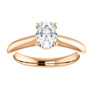 Cubic Zirconia Engagement Ring- The Ursula (Customizable Oval Cut High-Set Solitaire)