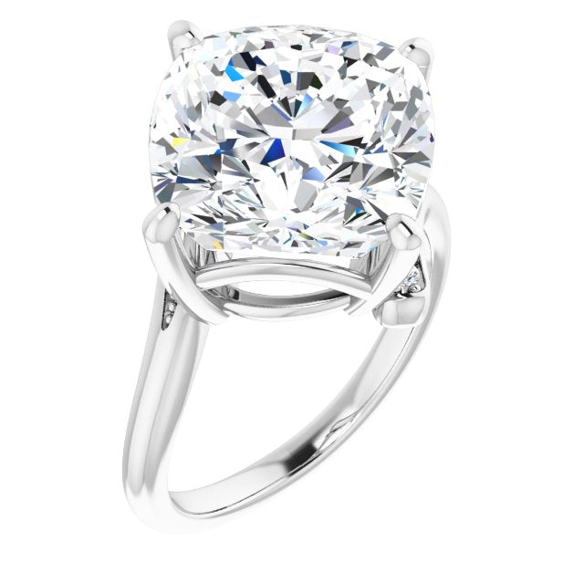 10K White Gold Customizable 11-stone Cushion Cut Design with Bypass Channel Accents