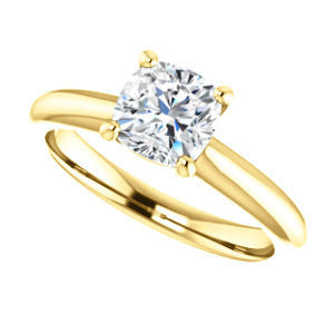 Cubic Zirconia Engagement Ring- The Ursula (Customizable Cushion Cut High-Set Solitaire)