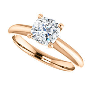 Cubic Zirconia Engagement Ring- The Ursula (Customizable Cushion Cut High-Set Solitaire)