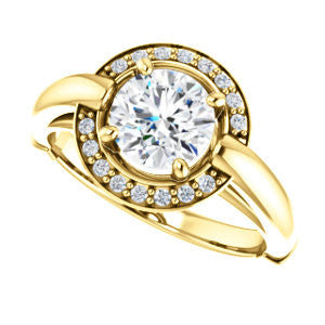 Cubic Zirconia Engagement Ring- The Kady (Customizable Cathedral-set Round Cut with Semi-Halo)