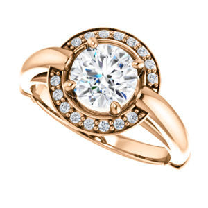 Cubic Zirconia Engagement Ring- The Kady (Customizable Cathedral-set Round Cut with Semi-Halo)