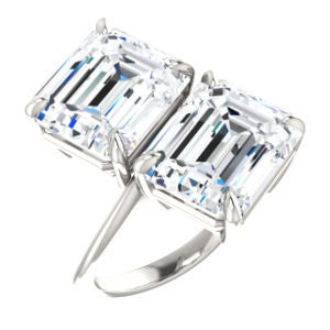 Cubic Zirconia Engagement Ring- The Patti (Customizable Radiant Cut 2-stone Bypass Style)