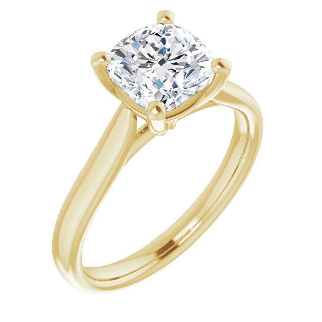 Cubic Zirconia Engagement Ring- The India (Customizable Cathedral-Prong Cushion Cut Solitaire)