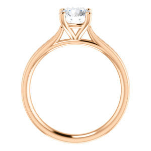 Cubic Zirconia Engagement Ring- The Rosario (Customizable Round Cut Cathedral Setting with 3/4 Pavé Band)