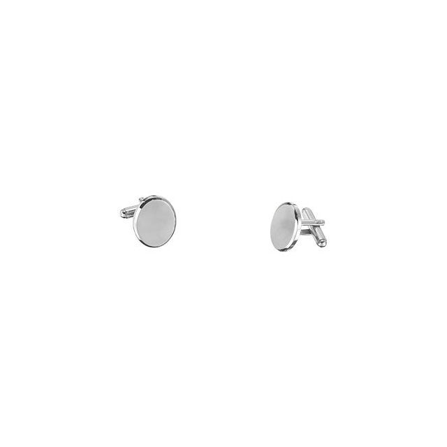 Men’s Cufflinks- Stainless Steel Oval Design (Classic Engravable Style)