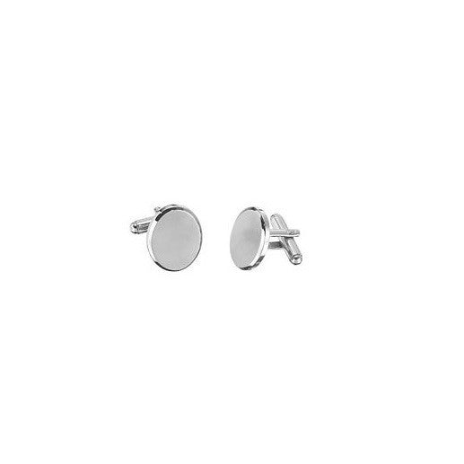 Men’s Cufflinks- Stainless Steel Oval Design (Classic Engravable Style)