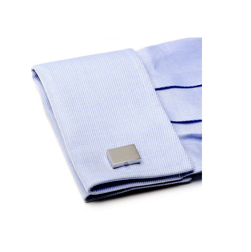 Men’s Cufflinks- Stainless Steel Rectangle with Infinity Edges