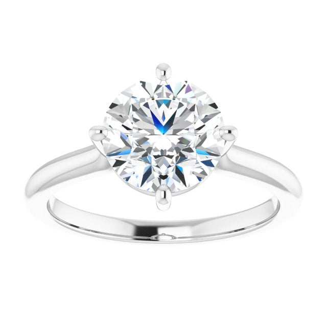 Cubic Zirconia Engagement Ring- The Adora (Customizable Round Cut Solitaire with Raised Prong Basket)