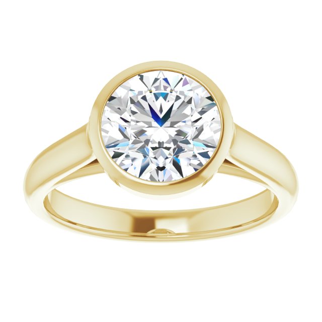 Cubic Zirconia Engagement Ring- The Ann Michelle (Customizable Cathedral-Bezel Round Cut 7-stone "Semi-Solitaire" Design)