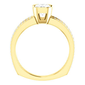 Cubic Zirconia Engagement Ring- The Monami (Customizable Bezel Radiant Cut with Split-pavé Band Accents & Euro Shank)