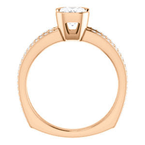 Cubic Zirconia Engagement Ring- The Monami (Customizable Bezel Radiant Cut with Split-pavé Band Accents & Euro Shank)