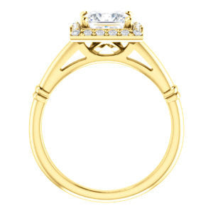 Cubic Zirconia Engagement Ring- The Lianna (Customizable Halo-Style Princess Cut Design)