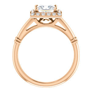 Cubic Zirconia Engagement Ring- The Lianna (Customizable Halo-Style Princess Cut Design)