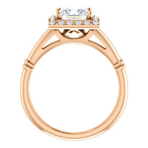 Cubic Zirconia Engagement Ring- The Lianna (Customizable Halo-Style Princess Cut Design)