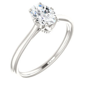 Cubic Zirconia Engagement Ring- The Julia (Customizable Thin-Band Oval Cut Solitaire)