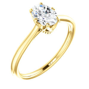 Cubic Zirconia Engagement Ring- The Julia (Customizable Thin-Band Oval Cut Solitaire)