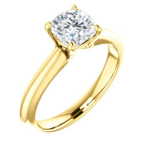 Cubic Zirconia Engagement Ring- The Ursula (Customizable Cushion Cut High-Set Solitaire)