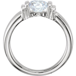 Cubic Zirconia Engagement Ring- The Paula (0.50-1.50 Round Cut Solitaire with Bar Channel Setting)