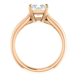 Cubic Zirconia Engagement Ring- The Jan (Customizable Princess Cut Thick-Split Band Solitaire)