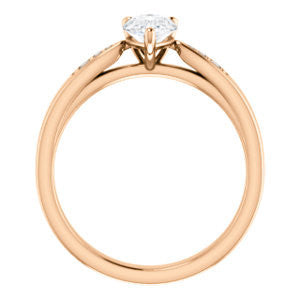 Cubic Zirconia Engagement Ring- The Ximena (Customizable Cathedral-Set Pear Cut 7-stone Design)