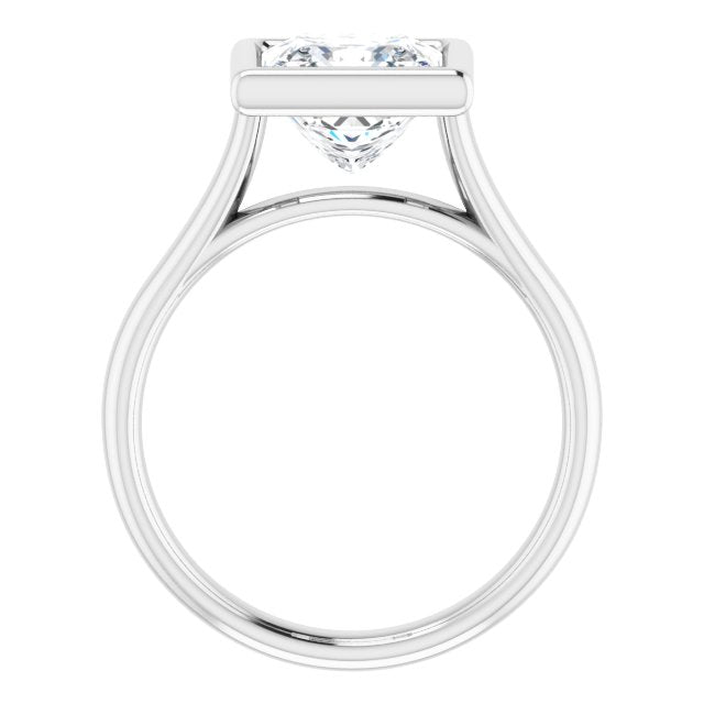 Cubic Zirconia Engagement Ring- The Gemma (Customizable Cathedral-Bezel Princess/Square Cut Solitaire)