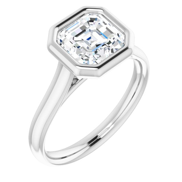 Cubic Zirconia Engagement Ring- The Gemma (Customizable Cathedral-Bezel Asscher Cut Solitaire)