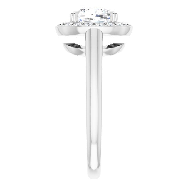 Cubic Zirconia Engagement Ring- The Arianna (Customizable Cushion Cut Design with Loose Halo)