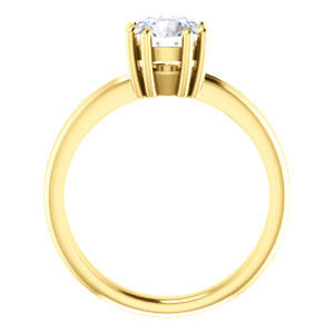 Cubic Zirconia Engagement Ring- The Reese (Customizable Round Cut Solitaire with Grooved Band)