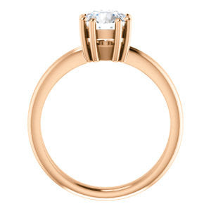 Cubic Zirconia Engagement Ring- The Reese (Customizable Round Cut Solitaire with Grooved Band)