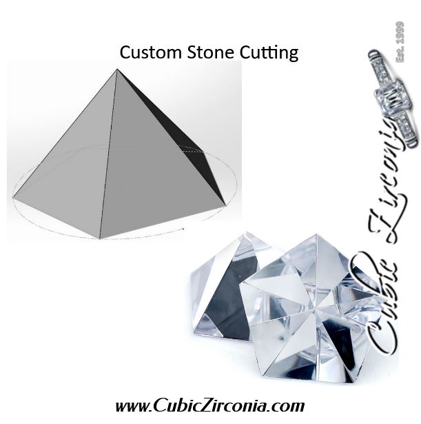custom cubic zirconia stone cutting (pyramid example)