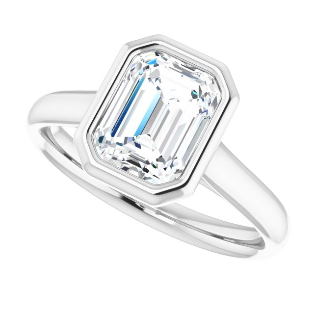 Cubic Zirconia Engagement Ring- The Gemma (Customizable Cathedral-Bezel Radiant Cut Solitaire)
