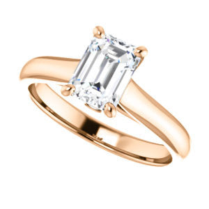 Cubic Zirconia Engagement Ring- The Tawanda (Customizable Radiant Cut Cathedral Setting with Peekaboo Accents)