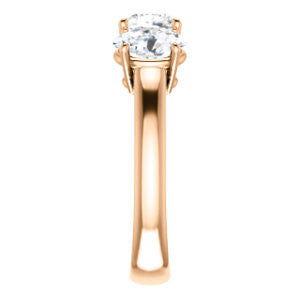 Cubic Zirconia Engagement Ring- The Rita (Customizable Cushion Cut Three-stone Style with Dual Oval Cut Accents)